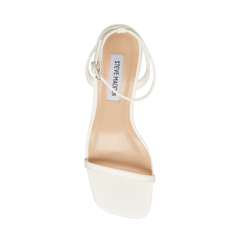 Sandalias Tacones Steve Madden Audrina Cuero Mujer Blancas | ES AES349